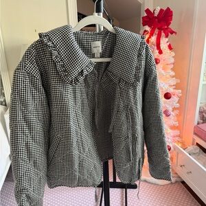 Maeve Monochrome Checkered Blazer
